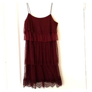Lauren Conrad Burgundy Boho Dress